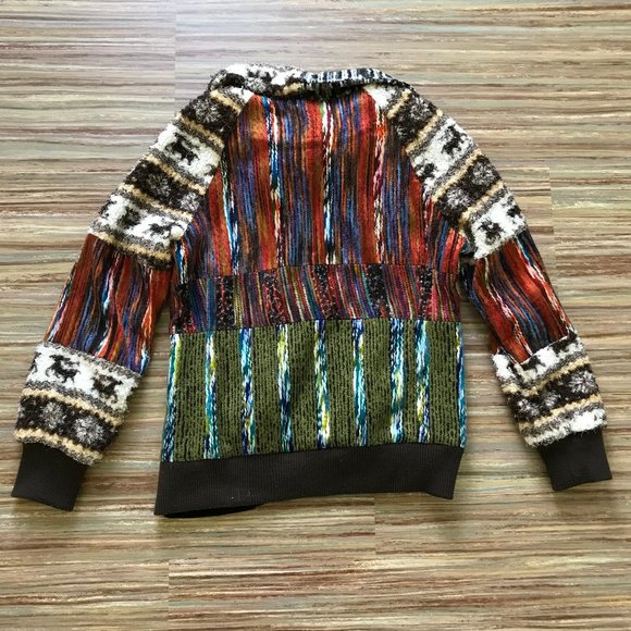 Elena Wang Colorful Textured Patchwork Zip Up Cardigan Jacket Top NWOT - Picture 10 of 10